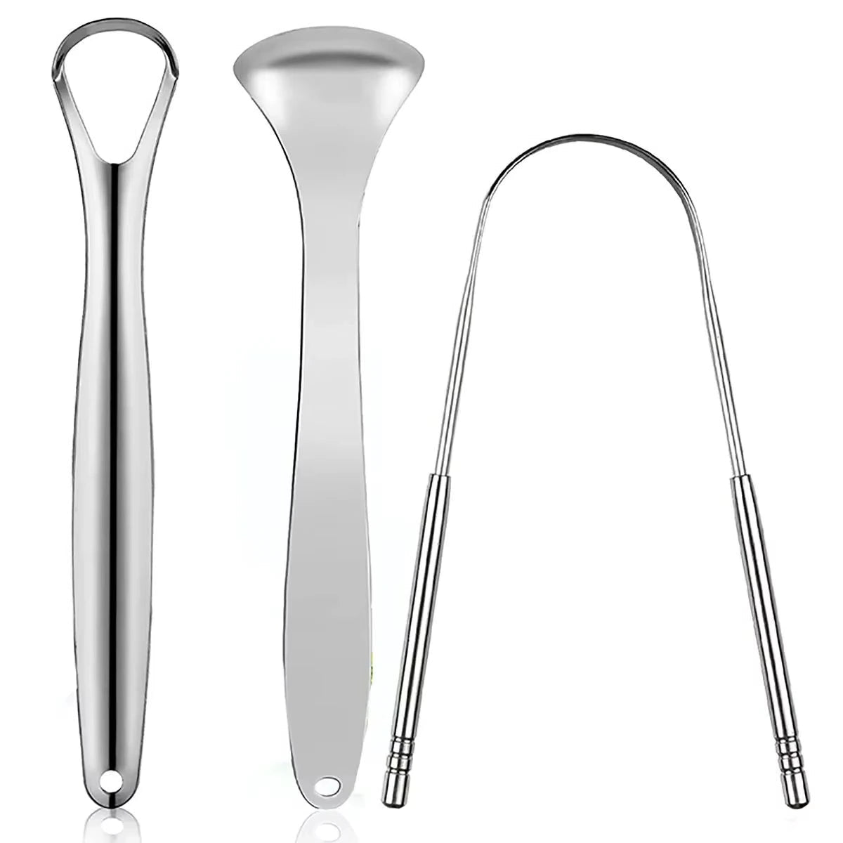 Premium 1pcs/3pcs Metal Stainless Steel Tongue Scraper Cleaner for Adults & Kids