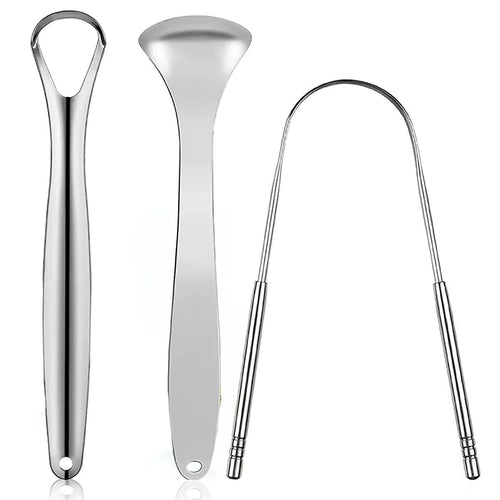 Premium 1pcs/3pcs Metal Stainless Steel Tongue Scraper Cleaner for Adults & Kids