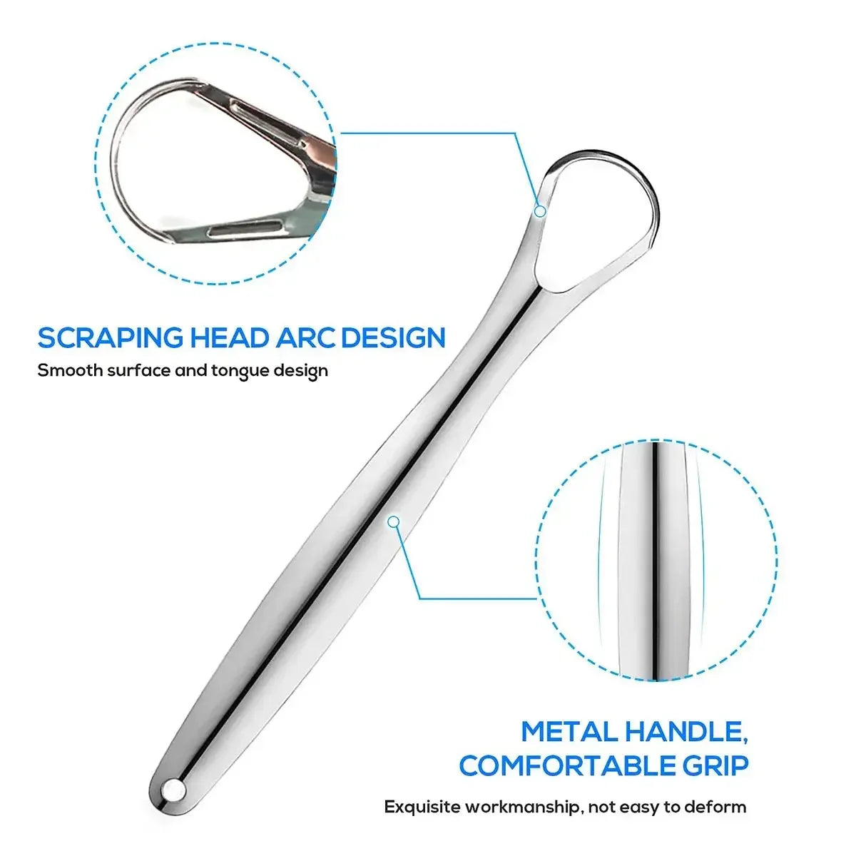 Premium 1pcs/3pcs Metal Stainless Steel Tongue Scraper Cleaner for Adults & Kids