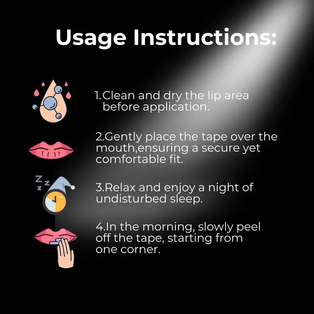 Sleeping Mouth Tape Keeps Mouth Closed Prevent Snoring Gentle Sleep Strip for H