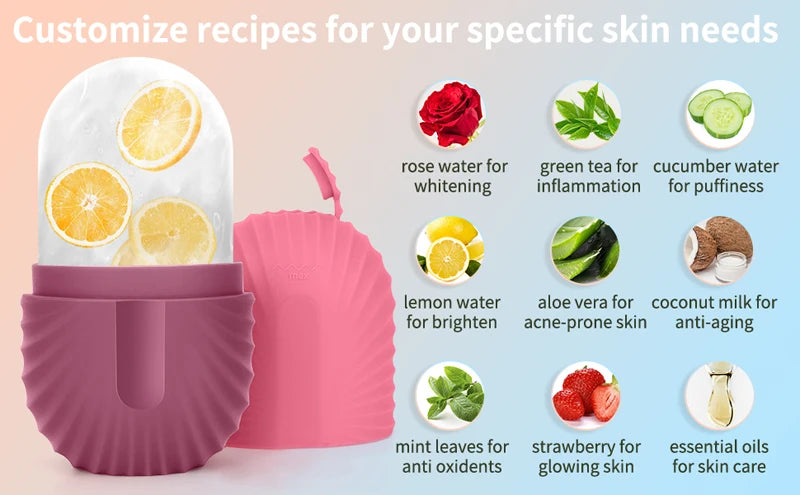 Ice Face Roller, Silicone Ice Mold, That Fixes Eye Puffiness, Shrinks Pores, And Reduces Acne