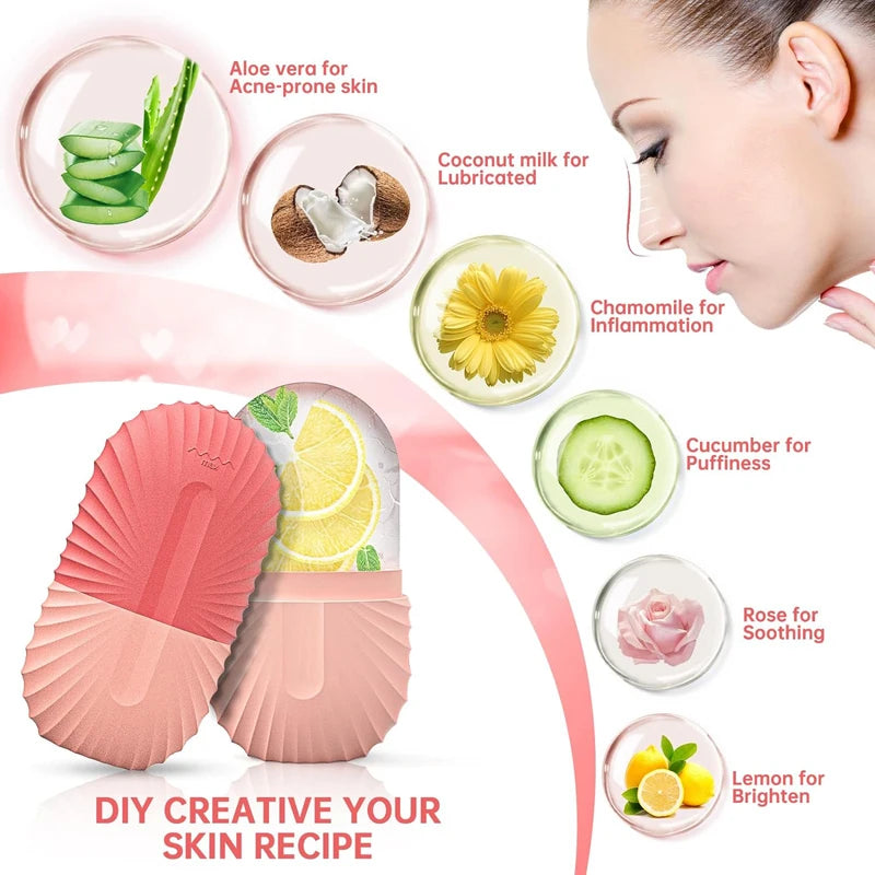 Ice Face Roller, Silicone Ice Mold, That Fixes Eye Puffiness, Shrinks Pores, And Reduces Acne